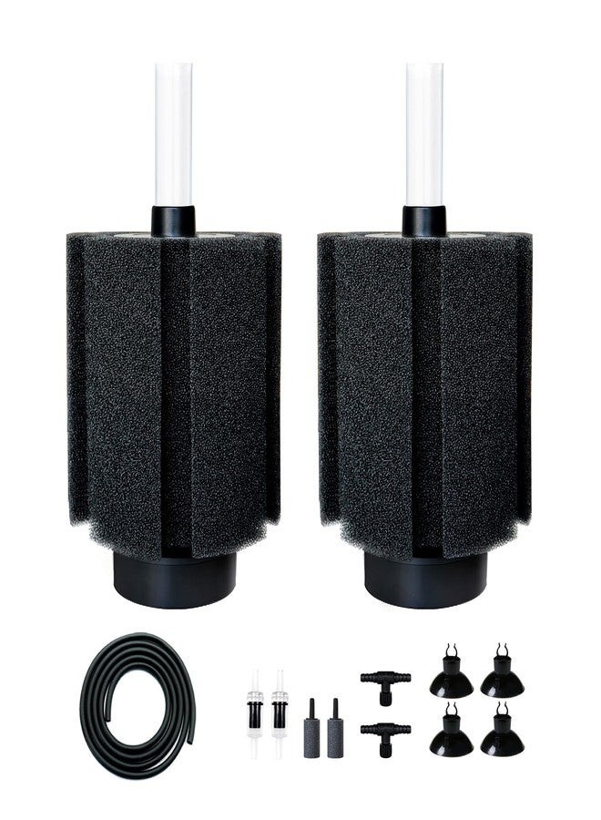 DVHEY 2 Pack 60-70 Gal Aquarium Sponge Filter with Air Stone and Ceramic Filter Media Quiet Fish Tank Bio Filter for Breeding Fry Shrimp Betta Fish Tank - Image 1